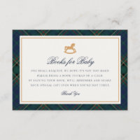 Tartan-Karo-Wippe-Holzpferd Bücher für Baby Karte