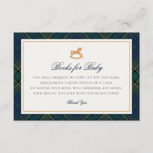 Tartan-Karo-Wippe-Holzpferd Bücher für Baby Karte