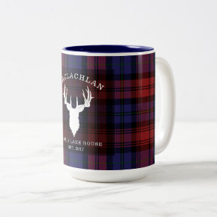 Tartan Karomuster Clan MacLachlan Familienhaus am  Zweifarbige Tasse