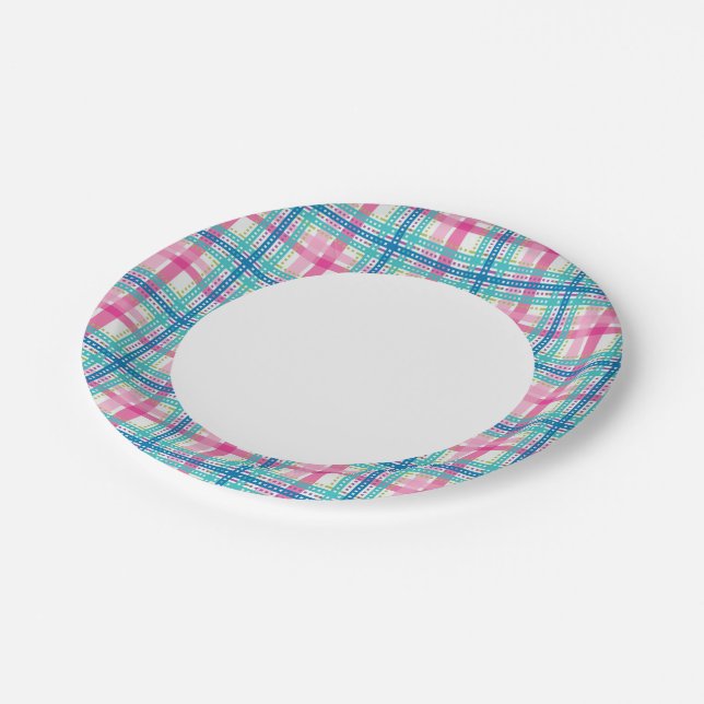Tartan, Karomuster Pappteller (Schrägansicht)
