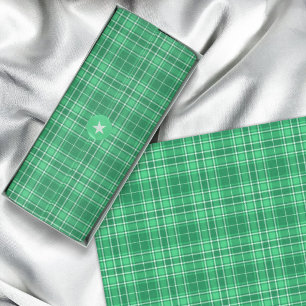 Tartan - Lebhaftes dunkles Grün zu Pastellgrün Seidenpapier