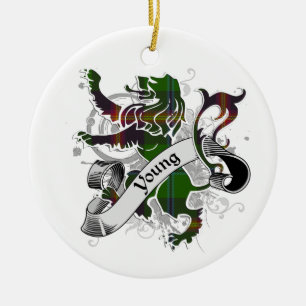 Tartan Lion Keramik Ornament