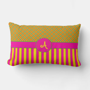 Tartan LUMBAR PILLOW Tutti Frutti Yellow Lendenkissen