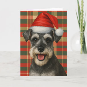 Tartan Miniature Schnauzer Weihnachtskarte Karte