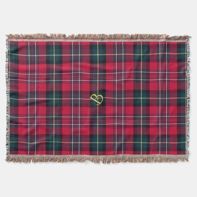 Tartan mit (oder ohne) Ihrem Initial Decke (Vorderseite)