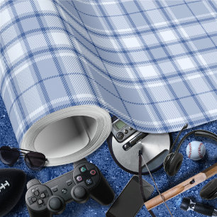 Tartan - Mittelblau bis leicht und Marineblau Geschenkpapier