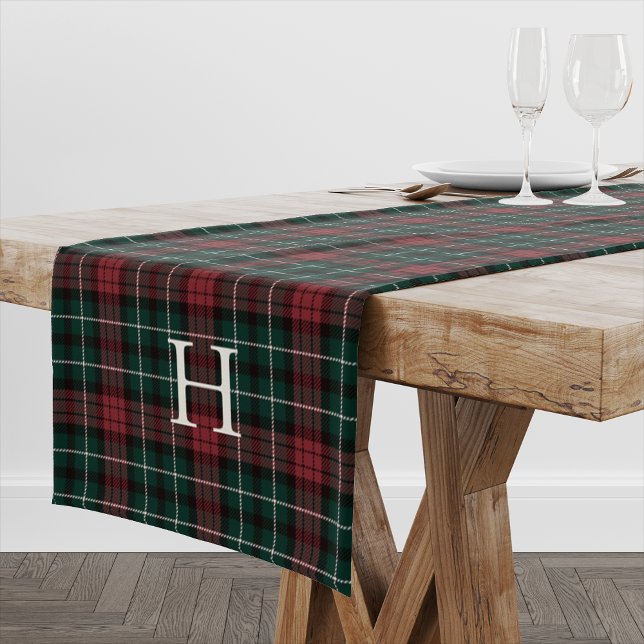Tartan Monogram Table Runner Kurzer Tischläufer (Von Creator hochgeladen)