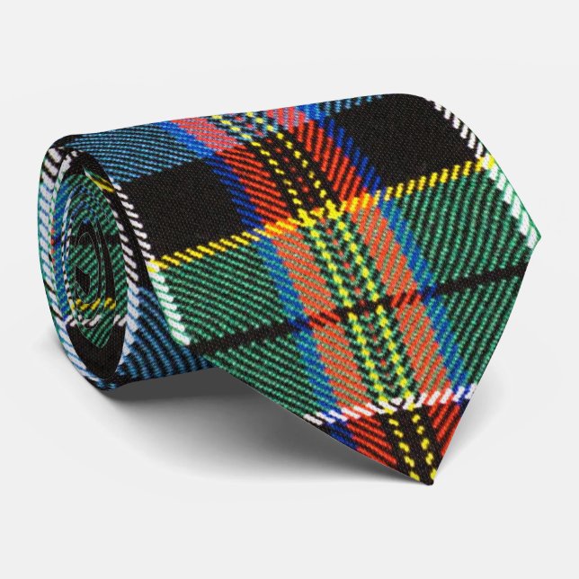 Tartan-Multicolor-Muster Krawatte (Gerollt)