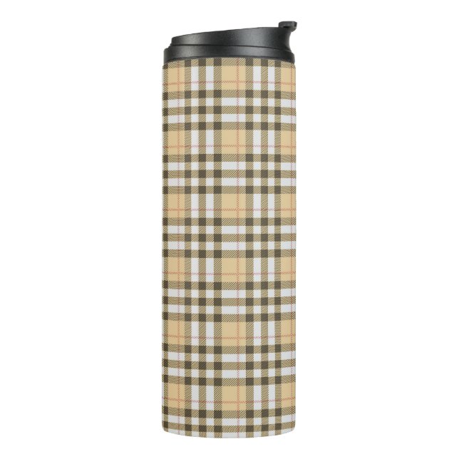 Tartan Muster Fabric Thermal Tumbler Thermosbecher (Nach links gedreht)