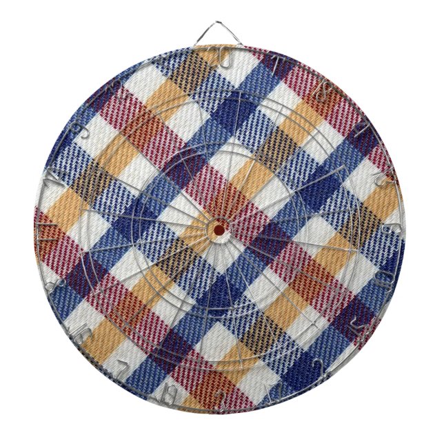 Tartan Muster in mehrfarbigen Farben Dartscheibe (vorne)