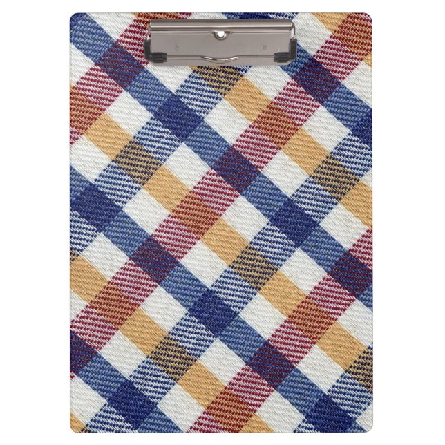 Tartan Muster in mehrfarbigen Farben Klemmbrett (Vorderseite)