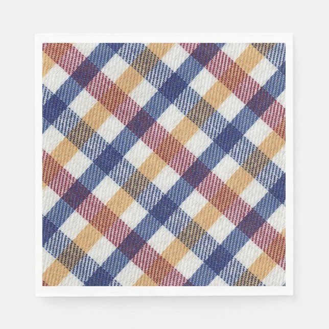 Tartan Muster in mehrfarbigen Farben Serviette (Vorderseite)