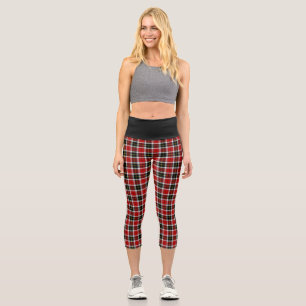 Tartan Muster rot und schwarz Capri Leggings
