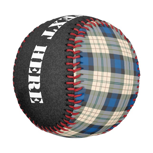 Tartan-Muster - traditionelles blaues Beige Baseball (Schrägansicht)