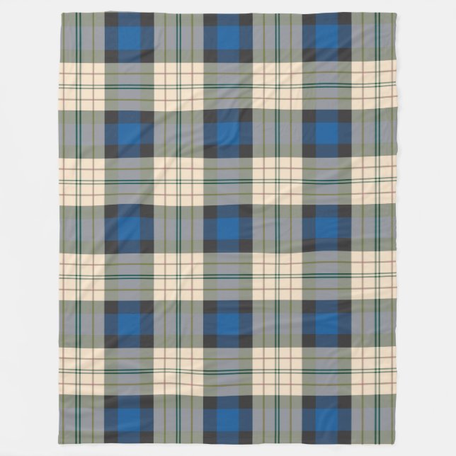 Tartan-Muster - traditionelles blaues Beige Fleecedecke (Vorderseite)