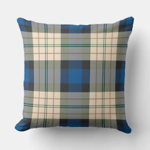 Tartan-Muster - traditionelles blaues Beige Kissen