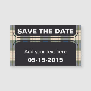 Tartan-Muster - traditionelles blaues Beige Magnetkarte