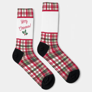 Tartan-Muster und heilige Weihnachten Socken