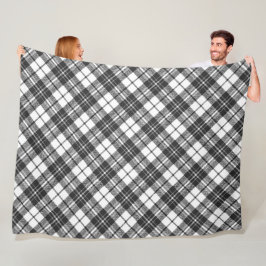 Tartan Musterferien Weihnachten Schwarz-weiß Fleecedecke