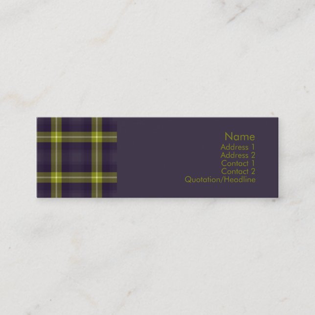 Tartan-Nr. 0020 Mini Visitenkarte (Vorderseite)