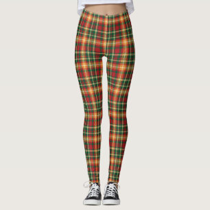 Tartan Orange Green Karierte Leggings
