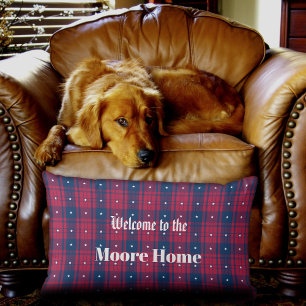 Tartan - Patriotic - Red Blue White Stars Lendenkissen