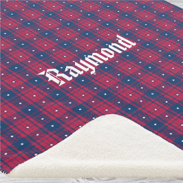 Tartan - Patriotic - Red Blue White Stars Sherpadecke