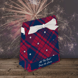 Tartan - Patriotic - Red Blue White Stars - Zelt Geschenkschachtel