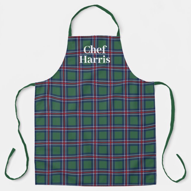 Tartan pattern kitchen apron for men and women schürze (Vorderseite)