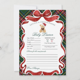 Tartan Plaid Christmas Bear Advice for Baby Card Einladung