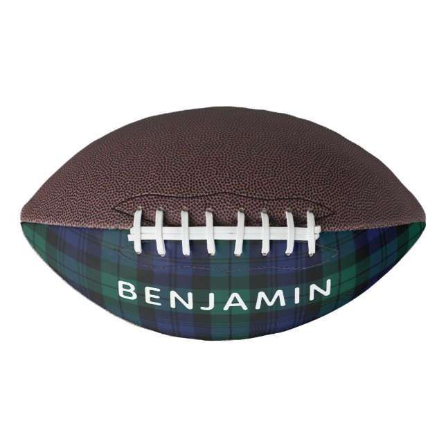 Tartan Plaid Classic Rustic Grün Custom Football (Vorderseite)