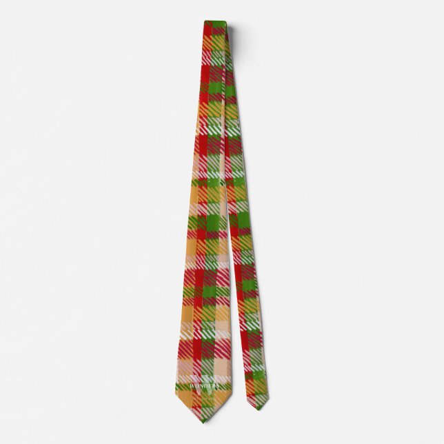 Tartan Plaid Custom Monogrammed Party Krawatte (Vorderseite)