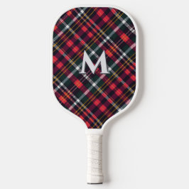 Tartan Plaid Monogram Pickleball Schläger