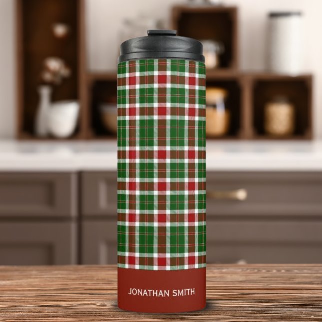 Tartan Plaid Pattern Red and Green colors Thermosbecher (Von Creator hochgeladen)