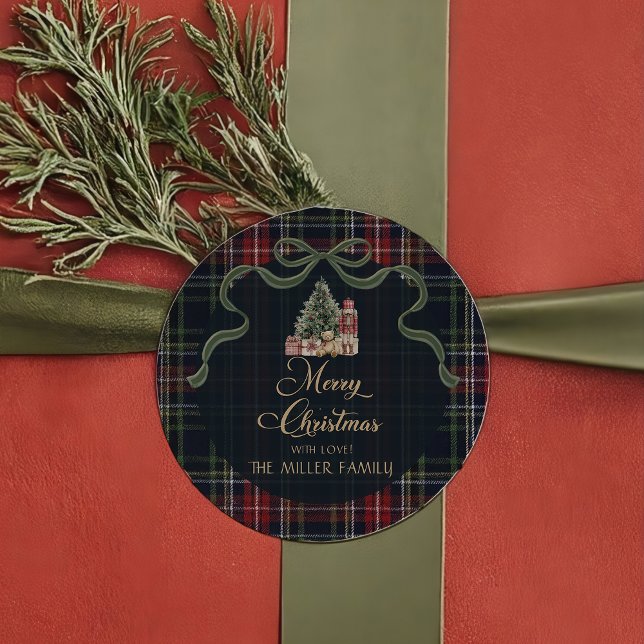 Tartan Plaid Preppy Christmas Party Sticker (Von Creator hochgeladen)