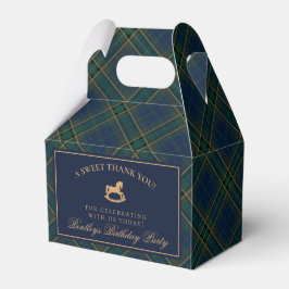 Tartan Plaid Rocking Horse Birthday Favor Box Geschenkschachtel