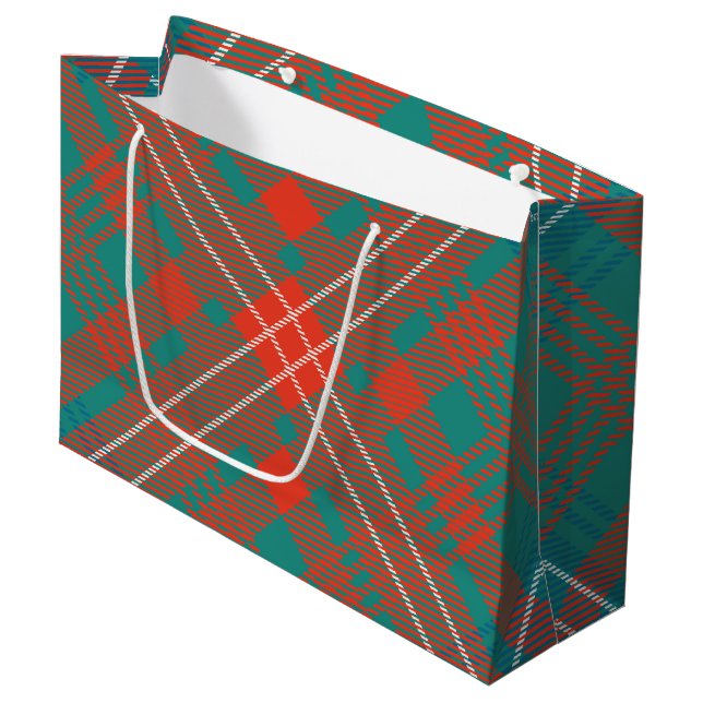 Tartan Plaid Rustic Classic Wilson Große Geschenktüte (Vorderseite Schrägansicht)