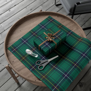 Tartan Plaid Rustic Henderson Grün Weihnachtskarie Geschenkpapier