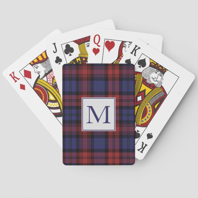 Tartan Plaid Rustic Initial Clan MacLachlan Custom Spielkarten (Rückseite)