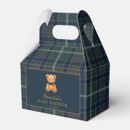 Tartan Plaid Teddy Bear Baby Shower Favor Boxes Geschenkschachtel