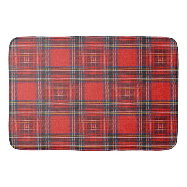 Tartan-Plaidermuster rotes Royal-Gewebe Badematte (Vorderseite)
