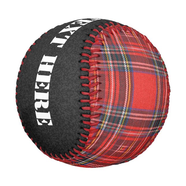 Tartan-Plaidermuster rotes Royal-Gewebe Baseball (Schrägansicht)