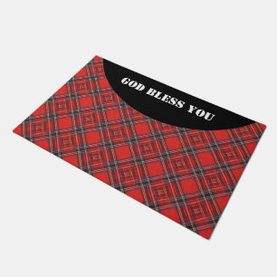 Tartan-Plaidermuster rotes Royal-Gewebe Fußmatte