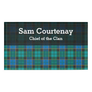 Tartan-Plaidmuster - traditionelles blaues Grün Namenschild