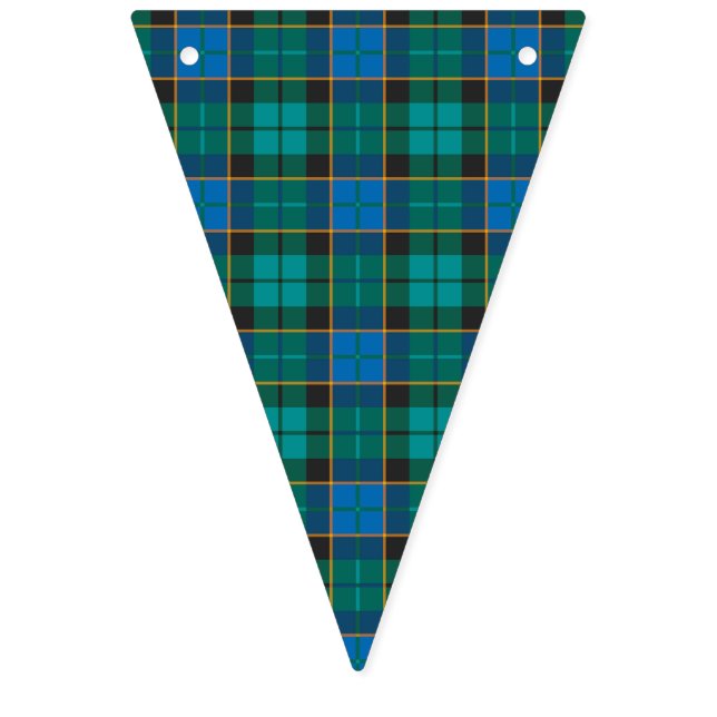 Tartan-Plaidmuster - traditionelles blaues Grün Wimpelkette (Erste Fahne)