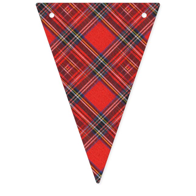 Tartan-Plaidmuster - traditionelles rotes Gewebe Wimpelkette (Erste Fahne)