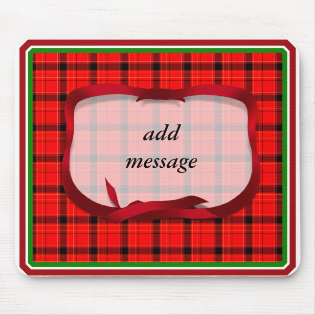 Tartan Red Kariert Christmas Background Mousepad (Vorne)