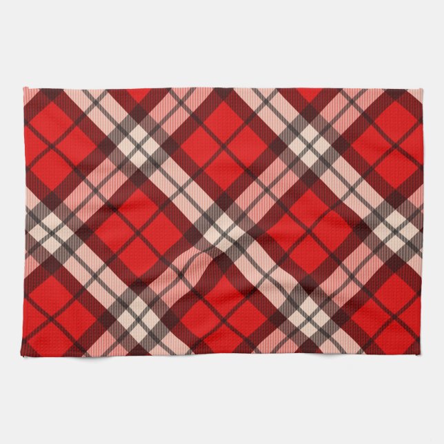 Tartan Red Kariert Kitchtuch Geschirrtuch (Horizontal)