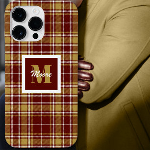 Tartan - Rosset Red Off White and Caramel Gold Case-Mate iPhone 14 Pro Max Hülle