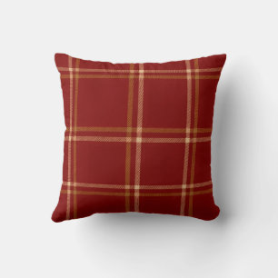 Tartan, rot, braun und cremefarben kissen